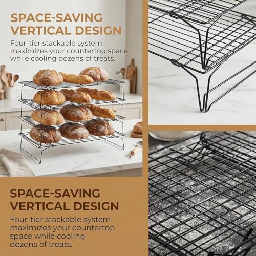 4-Tier Collapsible Cooling Racks Detachable Wire - size: 4 Tier