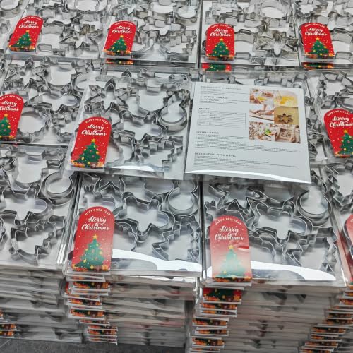 MrCookie 4" Large Christmas Cookie Cutters Set,Thickened Stainless Steel - color: Large Christmas A