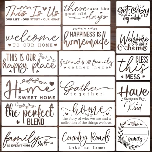 Stencils for Painting Welcome Stencil - style: Family Words