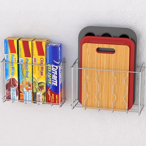Simple Houseware Over the Cabinet Door Organizer Holder, 2pcs (L+M), Silver - size: 2 Pack