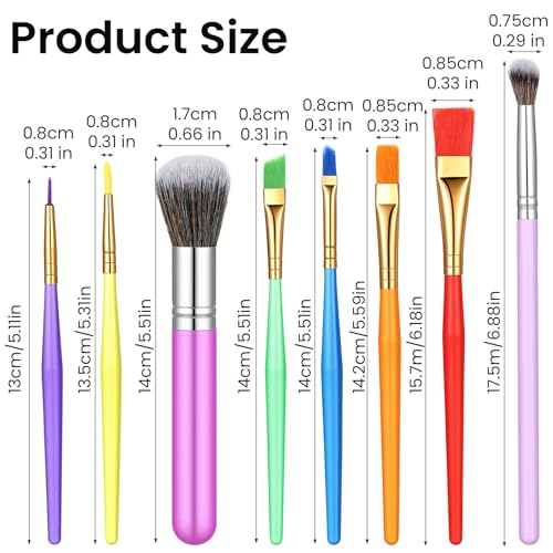 8 PCS Cake Candy Decorating Brushes, Cake Baking Brush Food Paint Brush Food Fondant Tools Sugar Cookie Decorating Supplies with Fondants Paste Tool for Christmas Biscuit Cakes Fondant Decor