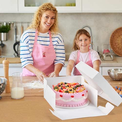 12Pcs Cake Boxes, 12x12x6 Inches White Bakery Boxes with Window - color: White, size: 12x12x6inch