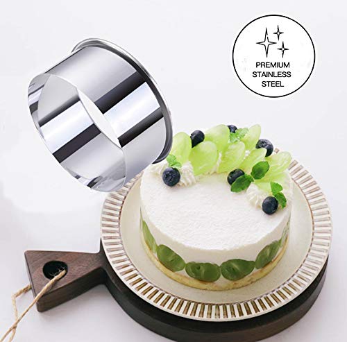 7 Pieces Stainless Steel Cookie Cutter Set Biscuit Plain Edge Round Cutters Sizes Shape Molds Ranging from 2-4.3 Inches - size: 7 Sizes Plain Edge