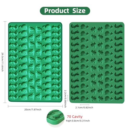 2 PCS Animal Silicone Molds, 104 Cavity Frog, Lizard, Snails Shaped Mini Silicone Molds for Baking Biscuits, Cookie,Candy, Chocolate, Jelly,Ice Cube,Pet Dog Treats Mold - style: Mini Frog Lizard Snails