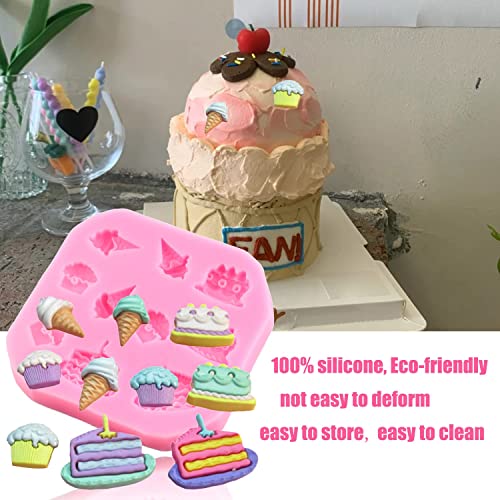 Mujiang Ice Cream Cones Silicone Mold Donut Fondant Molds Set Of 4 - color: Style B