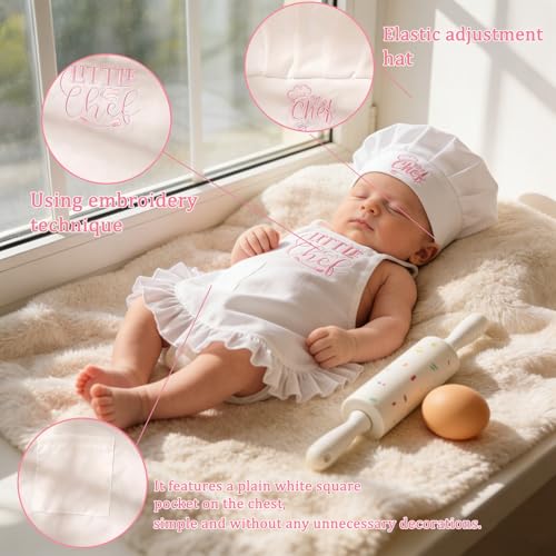 4 Pack Newborn Chef Outfit Photography Props 0-6 Months - color: White