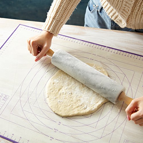 Silicone Pastry Mat Large, 26 x 18 inches. Nonstick Rolling Mat with Measurement Markings in Inches and Centimeters, Conversion Charts, BPA Free, Dishwasher Safe, Heat Resistant to 450°F - size: Large