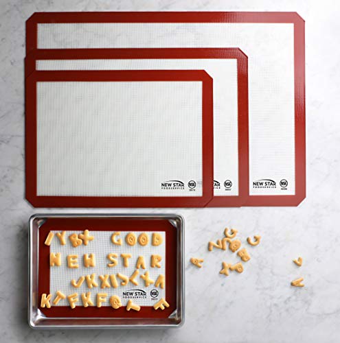 New Star Foodservice 530271 Commercial Grade Silicone Baking Mat Non Stick Pan Liner, 14 x 20 inch (Two-Thirds Size) - size: 20"L x 14"W