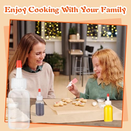 60 Pcs Squeeze Bottle for Liquids, Mini Sauce Bottles with Squeeze Top Caps, for Icing Cookie Decorating Sauces Condiments Arts Crafts (1 Oz)