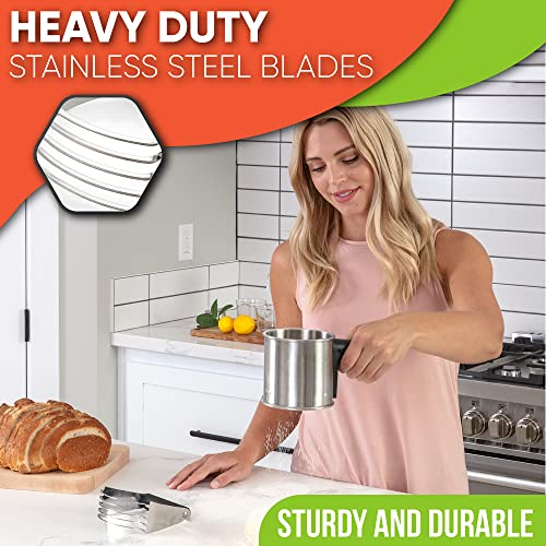 Spring Chef Medium Dough Blender Hand Tool - Durable Pastry Cutter - Black - color: Black, size: 3" Medium