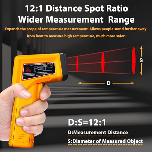 FKM Infrared Thermometer Gun Non-Contact Laser Temperature Gun -58°F~986°F - color: Yellow
