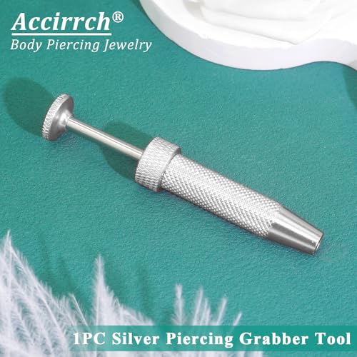 Piercing Ball Grabber Tool, Jewelry Changing & Insertion Kit 16G-20G - color: Silver