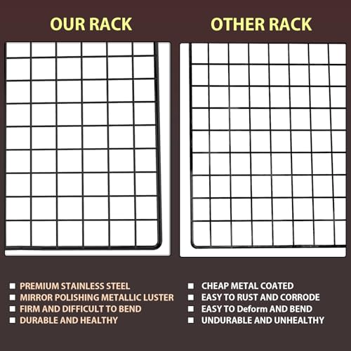 Briout Cooling Rack for Cooking and Baking, 16" x 10" Wire Rack, Black - color: Black, size: 16"x10"-1PC
