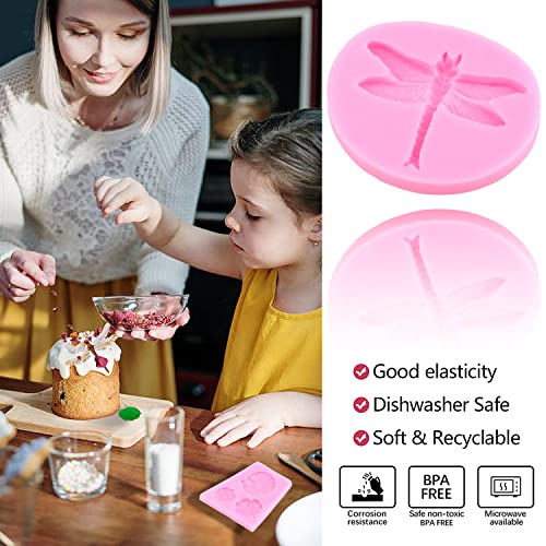 ZiXiang Dragonfly Silicone Molds Lotus Flower Leaf Fondant Mold Set Of 4 - color: Style B