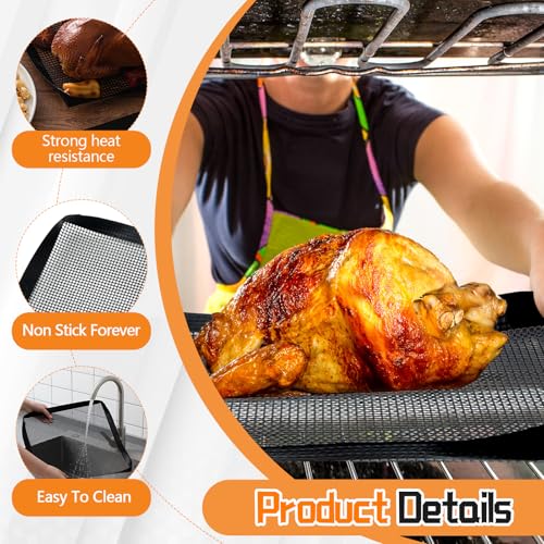 Teenyyou 2 Pcs 11 x 11 Inch PTFE Solid Oven Basket Non Stick Cooking Basket Cooking Trays for Quick Oven Accessories Baking Chips Chicken Wings Bread Heating - size: 11 x 11 Inch
