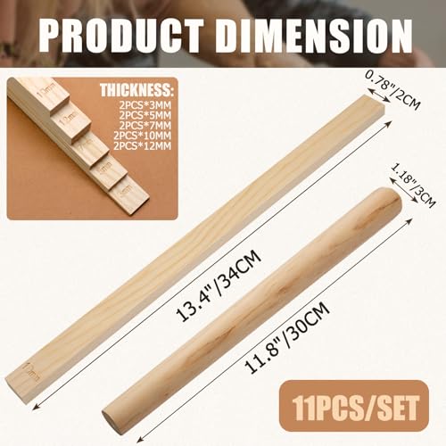 suiwotin 11pcs Wooden Pottery Teaching Kit