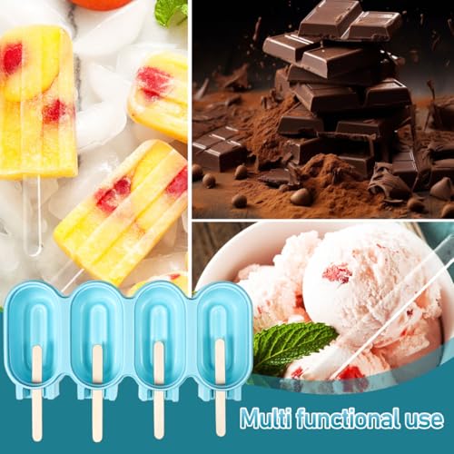 iplusmile -118 Silicone Ice Cream Mold Set with Lid and Stick Blue