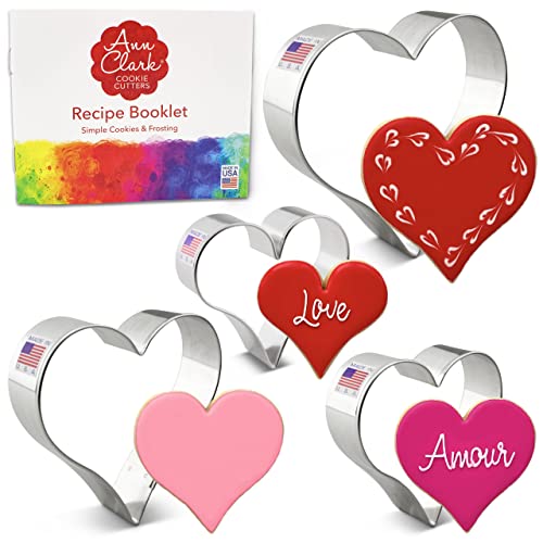 Ann Clark Heart Cookie Cutters Set of 4, Made in USA - style: Heart Set, 4-Pc