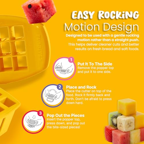 FunBites Yellow Squares Sandwich Cutters For Kids Lunch Toddler Bite Size - color: Yellow Squares