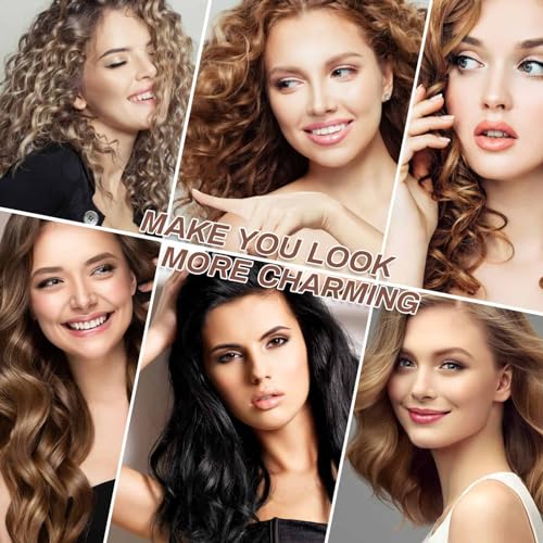 Large Hair Rollers Set - 24 Pieces with 12 Jumbo Rollers and 12 Clips for Long Thick Hair Volume (Black) - color: Black