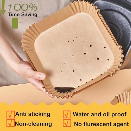 Air Fryer Liners Disposable 4QT/5QT for Chefman Air Fryer - size: 7.5 inch Square