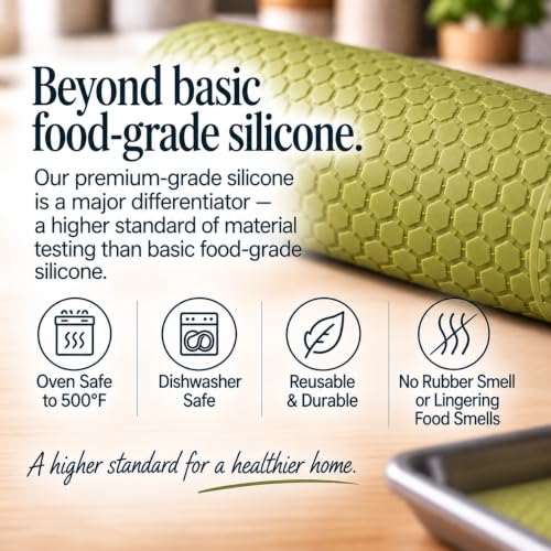 Premium Silicone Baking Mat, Double-Sided Textured Airflow, Extra Thick
