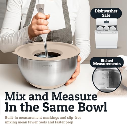28pc Stainless Steel Mixing Bowls with Lids Set, 1.5-5 Qt, Khaki - color: Utensils - Khaki