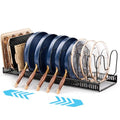 MUDEELA Pot Lid Organizer for Cabinet, Expandable Baking Pan Rack 12 Slots - size: 12 Dividers