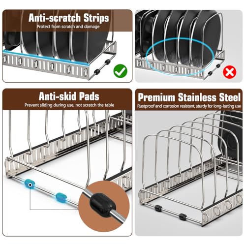 Housolution Cutting Board and Baking Tray Cookie Sheet Organizer, Silver - color: Silver, size: 14 Dividers