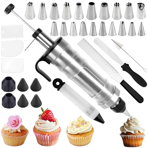 Frosting Piping Tips Kit, 34Pcs Stainless Steels Cake Decorating Tools