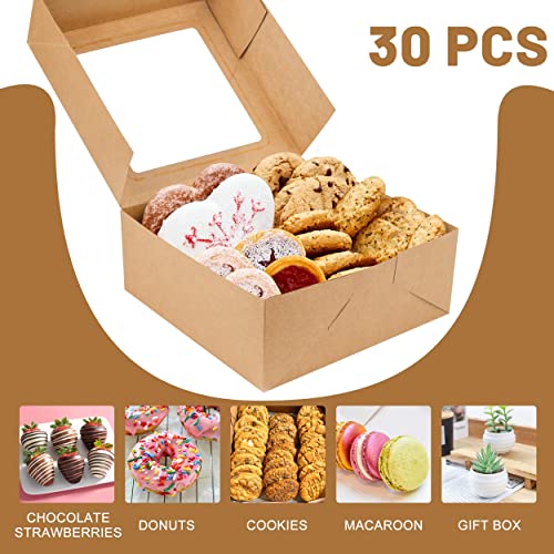 NPLUX 30 Pack Halloween Bakery Packaging, 8x8x3 Pie Boxes for Farm Markets - color: Brown