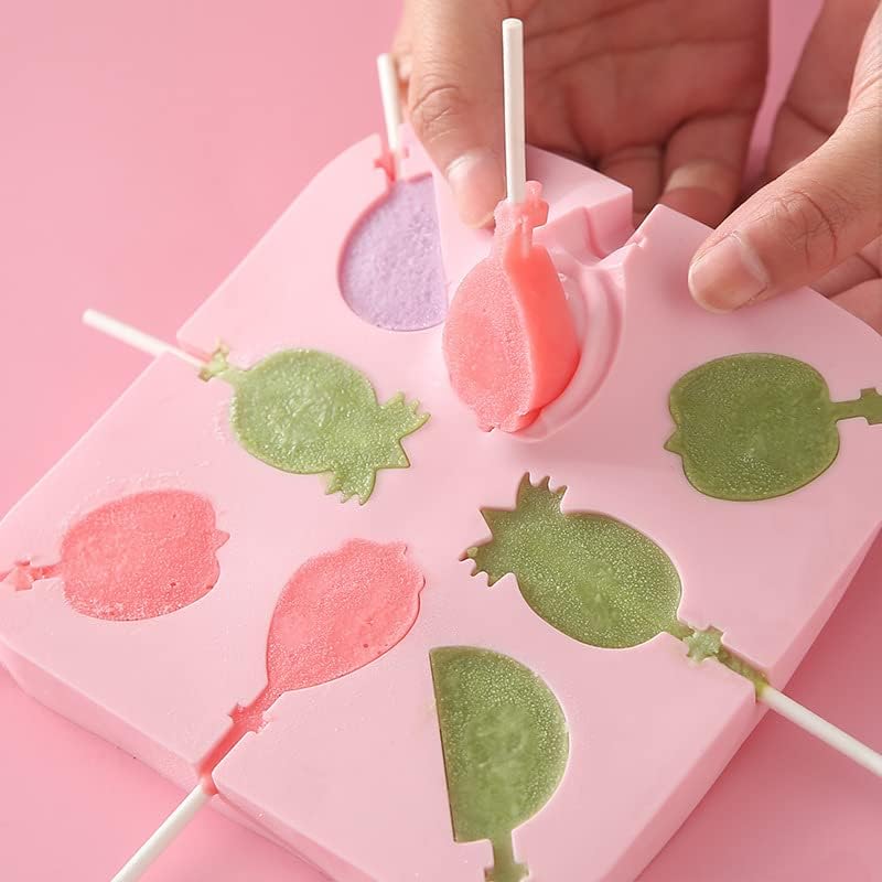 2PCS Fruits Lollipop Molds For Kids,Hard Candy Sucker Mold (2pcs Fruit) - color: 2pcs Fruit