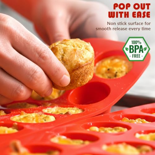 HKNMTT Mini Silicone Muffin Pans for Baking 24Cups BPA-Free Egg Bites Molds - style: Mini Muffin Pan 1PC