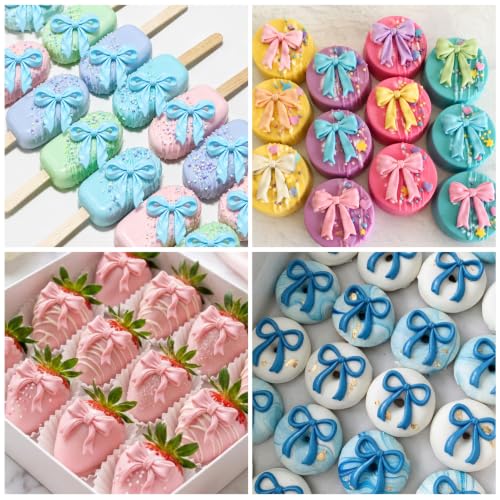 Bow Chocolate Silicone Molds, 11 Cavities Bowknot Coquette Fondant Mold - style: Bow-11 Cavities