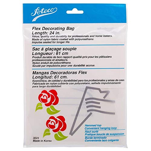 Ateco Flex Decorating Bag, Coated Nylon, 24-Inch, Reusable, White - size: 24" Bag