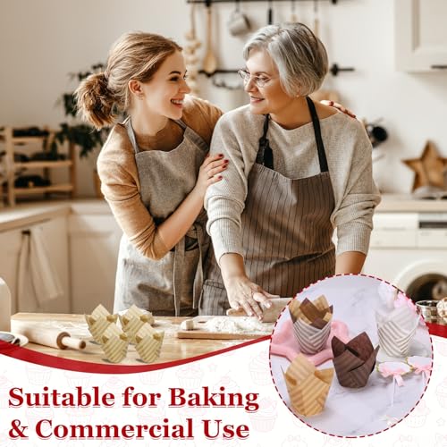 uxcell 100Pcs Tulip Cupcake Liners with 10Pcs Cheese Markers Muffins Liners