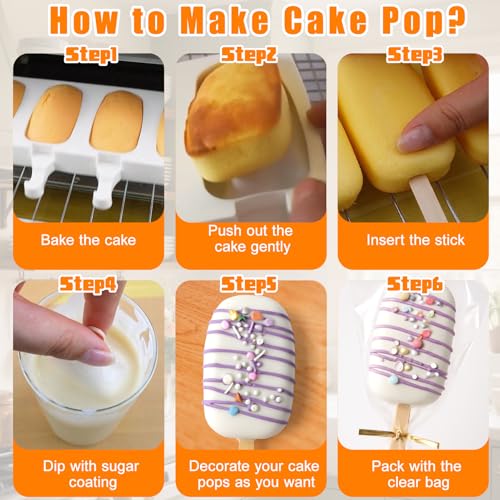 Mity rain 2 Pack Cake Pop Mold Silicone, 8 Cavity Reusable Cakesicle Molds - color: 2PCS Ice Cream White