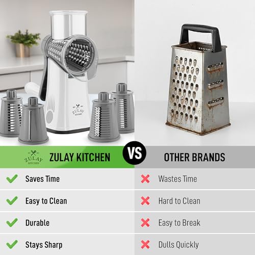 Rotary Cheese Grater Hand Crank, Vegetable Shredder - White & Gray - color: 04 - Gray and White