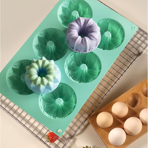 3pcs Mini Fluted Cake Pan,6-Cavity Fluted Tube Cake Pan,Jelly Molds - color: C