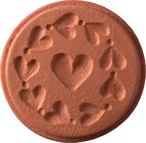 JBK Pottery Terra Cotta Cookie Stamps for Baking, Oven & Dishwasher Safe - Cookie Cutter, Molder, Stamper Press, Ideal for Cookies, Polvoron, Pastry, Shortbread, Butter Maker - Small Hearts Designs - size: Small Hearts