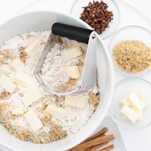 Blue Dough Blender, Heavy Duty Pastry Cutter Stainless Steel Blades for Effortless Dough Mixing - color: blue