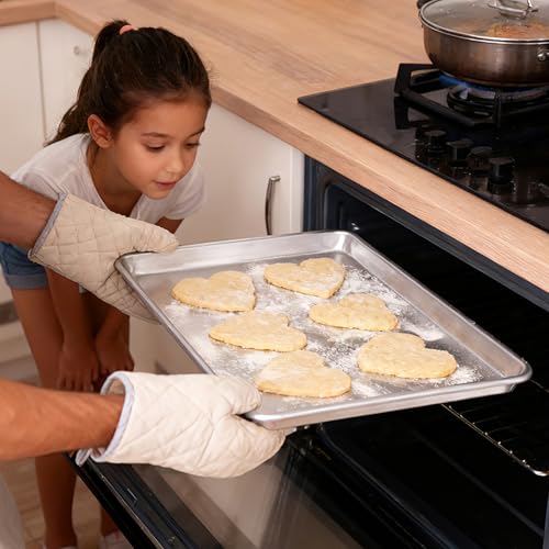 12 Pack Half Size Baking Sheet Pan Set, Aluminum Commercial Quality Cookie Sheet for Baking or Roasting, Large Thick Baking Tray Prevents Warping, 13" × 18" Cookie Tray Pan - size: 12pk Half Sheet