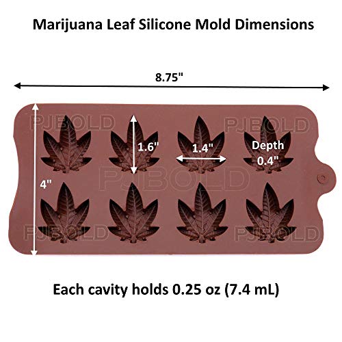 Marijuana Leaf Silicone Trays for Chocolate Gummies Party Novelty Gift Mold with Dropper, 3 Pack - size: 3pk with dropper