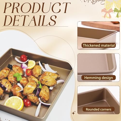 11 Inch Square Cake Pan, Deep Baking Pan Nonstick Cookie Sheet Brownie Cake Pa Toaster Oven Pans Bakeware, Easy Clean & Food Safe - Send Goods From Local Warehouse