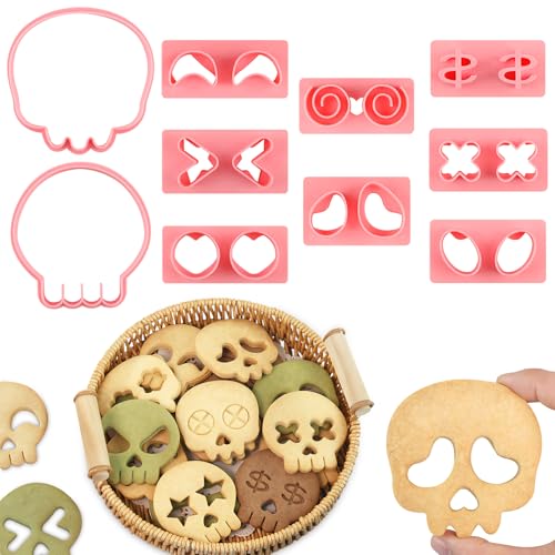 HUAKENER Halloween Cookie Cutters Set, Skull Cookie Cutter, Biscuit Molds - color: Skull