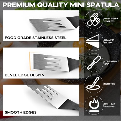 Small Spatula 3 Pieces, Mini Serving Spatula for Kitchen Use, Metal Spatula for Serving and Turning, Ideal for Pancakes, Brownies, Desserts, Cookie, Eggs or Small Pan - color: 3 PCS SLOTTED