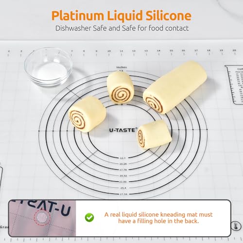 U-Taste Silicone Pastry Mat, Dough Rolling Baking Sheet, 28x20"/Transparent - color: Transparent, size: 27.6"L x 19.7"W