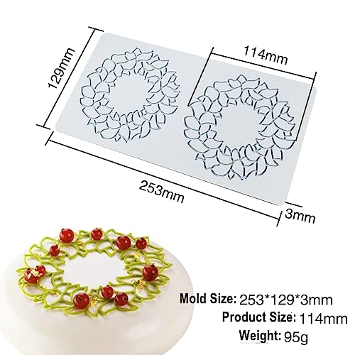Hollow Snowflake Silicone Chocolate Candy Fondant Mold 3D Embossing Cake Fondant Clay Mould for Cupcake Top Sugar Craft Cake Decoration (C Flower Ring) - size: C_ Flower Ring