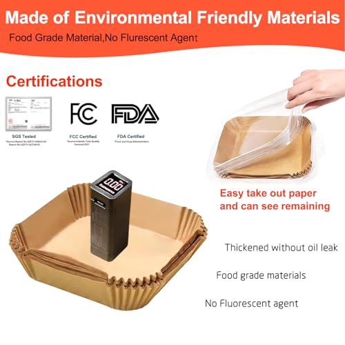 Air Fryer Liners Disposable for Instant Pot Vortex Plus 6QT XL Air Fryer - size: 8" Square 200 pcs