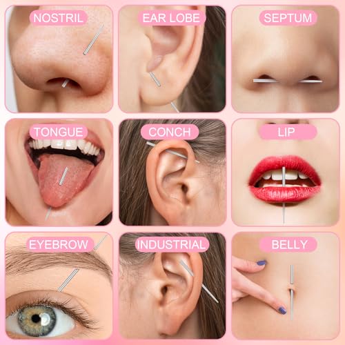Threlaco Piercing Taper Ball Grabber Tool for Changing Jewelry 18G-Flat Back Earrings Applicator Tool, Body Piercing Kit for Ear Nose Lip